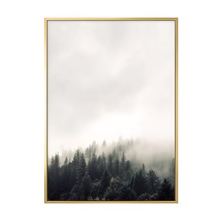 山的呼喚系列 濃霧森林 金色 PS環保樹脂框+油畫布+松木內框, 40 x 30cm