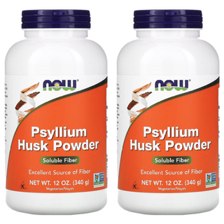 now 洋車前子殼粉，每份含7公克膳食纖維，素食可，非基因改造，無麩質, 340g, 2罐