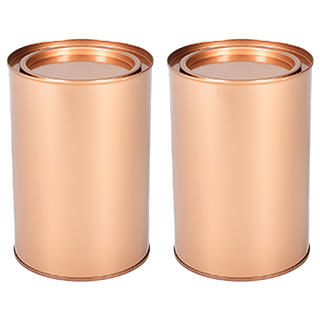 Meric Garden 創意北歐ins風鐵罐/盆栽收納罐 有蓋 Set 2, 玫瑰金, 直徑10cm*高12.5cm, 2個
