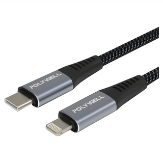 POLYWELL 寶利威爾 Type-C-Lightning 蘋果快充線 PW15-W45-M151, 1m, Type-C Lightning, 1條
