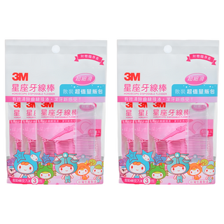 3M 星座牙線棒 超值量販包 附隨身盒 3包, 144支, 2組, 粉色