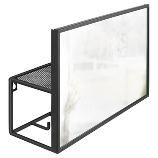 UMBRA 壁掛式鏡面掛勾收納架, 墨黑色, 1個