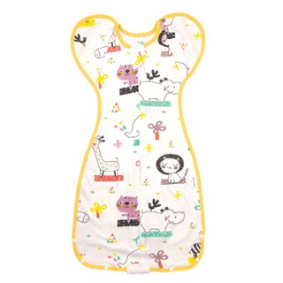 OhBabyLying 春秋薄款 開釦袖成長包巾, 動物派對 XS號 100%棉