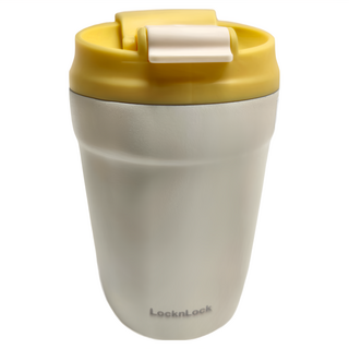 樂扣樂扣316不鏽鋼隨行咖啡杯雙飲口, 黃色, 320ml, 1個