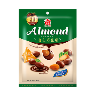 義美 杏仁巧克球 牛奶巧克力, 117g, 1袋