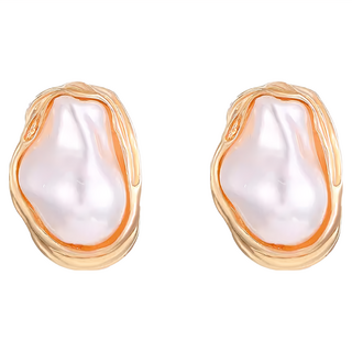 ROCiO 無耳洞耳夾式耳環 頂級CZ鑲淡水珍珠鍍14K金, R21