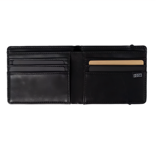 DOIY紳士系列短夾 黃褐色PU皮革, 12.6 x 10.4 x 2.2cm, 黑色