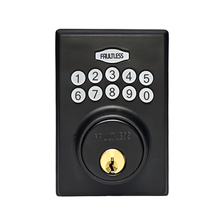 FAULTLESS 加安牌電子鎖輔助鎖，4-6碼數字組合，適用門孔54mm