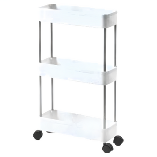 HOUDER 夾縫滾輪置物架 窄款 BF045 三層 40 x 14.5 x 66cm, 白色, 1個