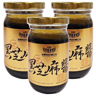 皇翊食品 100%純黑芝麻醬 (全素), 220g, 3罐