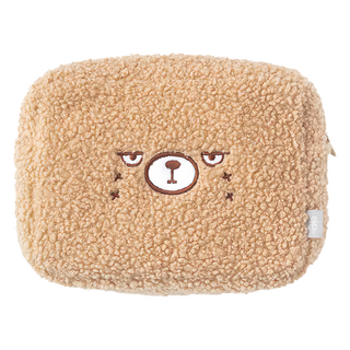 ekax 毛毛萬用收納包 聚酯纖維材質, 180 x 140 x 60mm, 拿鐵熊