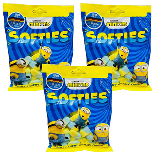 RAGOLDS 小小兵軟Q造型軟糖, 香蕉櫻桃風味, 大人小孩都愛, 175g, 3包