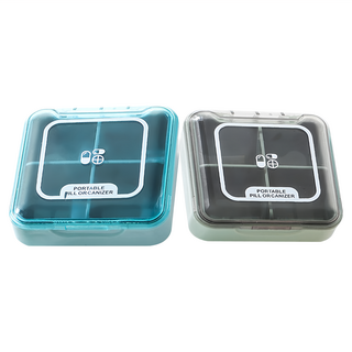 JCC9308 翻蓋四格便攜藥盒 1入 環保PP材質, 2個