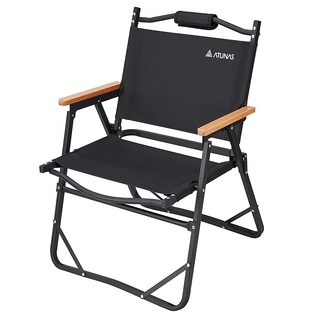 ATUNAS 歐都納 輕量靠背折疊休閒椅 黑色 展開尺寸54x54x67cm, 1個