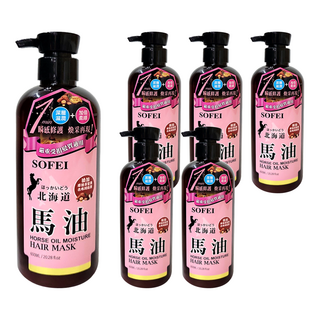 SOFEI 舒妃 北海道馬油 強效滋潤柔亮 髮膜, 600ml, 6瓶