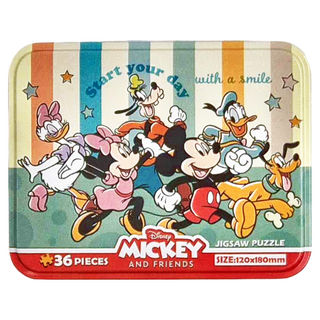 HUNDRED PICTURES 百耘圖 Mickey Mouse & Friends 米奇家族 鐵盒拼圖 尺寸:120x180mm, 1盒, 36片