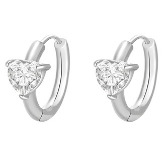 Brilliant Beauty 耀眼美人 愛心鋯石鑽圓圈環鈦閃耀/鈦剛耳環