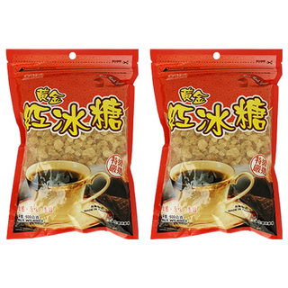 耆盛食品 黃金紅冰糖，原味香醇，適用調製咖啡及飲料和糖湯，烹調和滷製肉品, 600g, 2包
