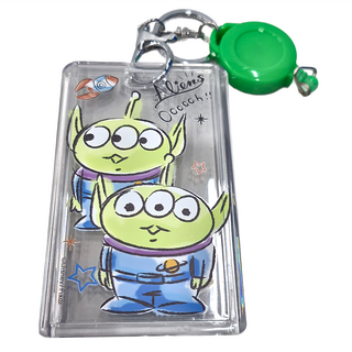 TOY STORY 玩具總動員 迪士尼 三眼怪 質感壓克力票卡 10.5cmx6.5cm, 兩隻三眼怪 綠色, 1個