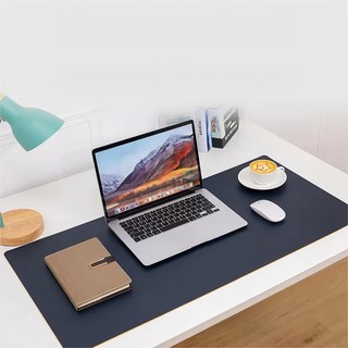 kamera 佳美能 皮革桌墊 8040db 辦公桌面防滑耐磨皮革墊, 寶藍色/藏藍色, 80 x 40 x 0.2 cm