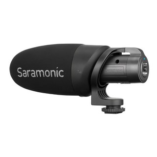 Saramonic 楓笛 CamMic 輕量化麥克風，高品質指向性，熱靴座安裝，含防風棉套, Black