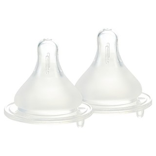 奇哥 親乳實感奶嘴寬口L-2入組 柔軟矽膠材質, 十字孔, 1入