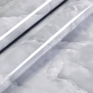 KOTI 日安生活 仿真大理石紋防水防油自黏壁紙 水雲灰, 1捲