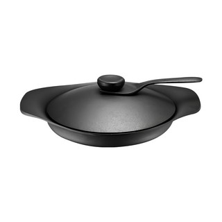 SORI YANAGI 柳宗理 南部鐵器橫紋煎盤 附黑鐵蓋+把手 041728, 22cm, 1個