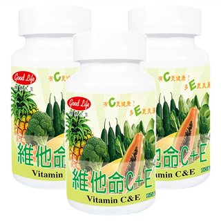 good Life 得意人生 維他命C+E口含錠, 60顆, 3瓶