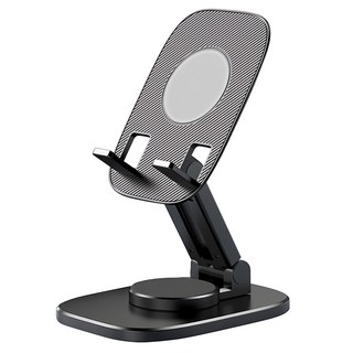 Sunday Life 桌面可折疊手機平板支架 360°旋轉, 黑色, 1個