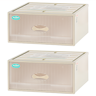 KEYWAY 聯府 單抽式抽屜整理箱 34.5L, 白色, 2個