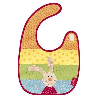 sigikid 嬰兒用餐圍兜 - 彩虹兔 100%棉, 綠色 + 藍色 + 黃色 + 橘色 + 紅色, 1件, 1件