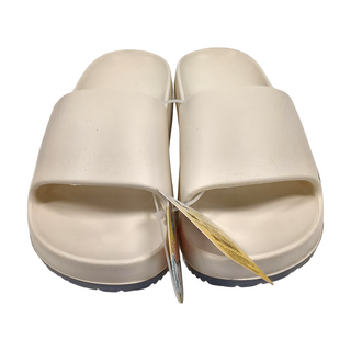 FUN PLUS 經典生活厚底休閒拖鞋-25, 390/400mm, 米色