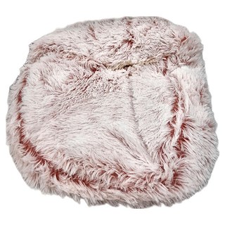 毛皇上 毛絨貝殼窩 雙層加厚保暖好睡 底部防滑 貓咪狗狗寵物通用, 寶寶粉, XL 直徑65cm, 1個