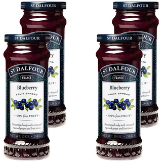 ST.DALFOUR 聖桃園 藍莓果醬 法國進口 100%來自水果 無添加糖, 284g, 4罐