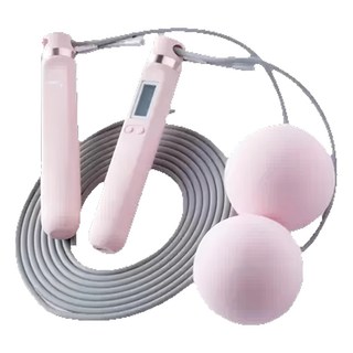 健身智能計數跳繩 LED顯示 TS-7 ABS&矽膠, 粉白色, 1條, 280 x 17.5cm