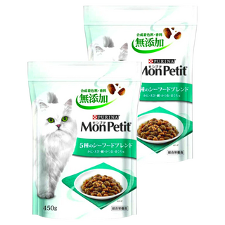 MonPetit 貓倍麗 成貓 乾飼料, 鮪魚 + 鰹魚 + 鯛魚 + 蝦 + 蟹, 450g, 2包