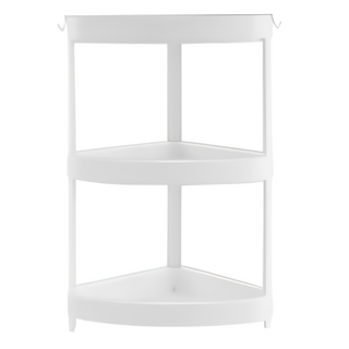 浴室落地置物架-02.三角三層(支架x6)-單個售, 1入, 白色