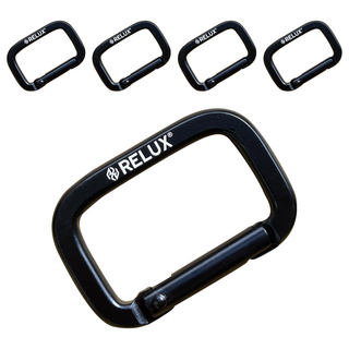 RELUX D型掛扣 RD-01, 消光黑, 5個