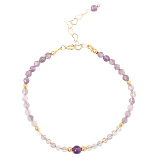 RADIANT STAR 璀璨之星 愛的守護紫水晶白水晶串珠手鍊 KTL670 18.5cm 紫水晶4mm 白水晶2mm