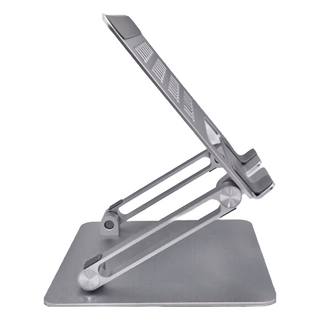 好拾選物 電腦/平板折疊金屬支架 360°可旋轉 鋁合金材質 CNC細節加工 多角度任意調節, Silver, 1個, H02