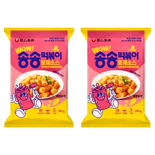 TAEKYUNG 泰耕 洞洞辣炒年糕 粉紅醬 Q彈有嚼勁 香甜微辣 獨立包裝, 2包, 340g