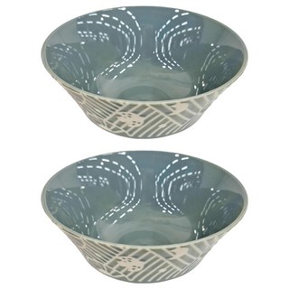 JUST HOME 花語鳥7吋麵碗2件組, 藍色, 18 x 8.7cm, 陶瓷, 1組