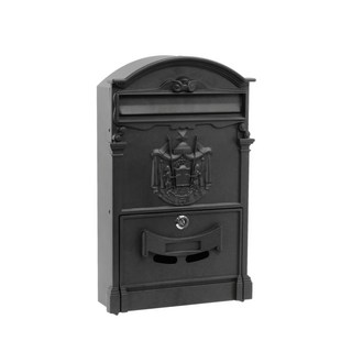 TRENY 歐風鐵製信箱, 黑色, 1個