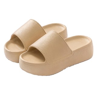 厚底皮紋拖鞋, 專櫃質感, 卡其色, 增高顯瘦, 居家外出兩用, 240mm