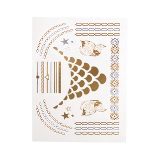 THE ONE UNITED 歐美時尚金屬感紋身貼 尺寸約15*21cm 水轉印紙+環保油墨 中國產地, 6 夜晚月神, 1張