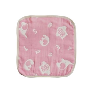 HiBOU 喜福 6重紗四方萬用巾 親膚舒適 台灣製造, 數字小鷹粉, 1入, 25 x 25cm