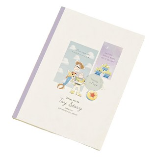 TOY STORY 玩具總動員 返校日 B5條紋筆記本, 俏皮活潑迪士尼插圖, 條紋式內頁, 長25公分 寬17.5公分, 紫色, 1個