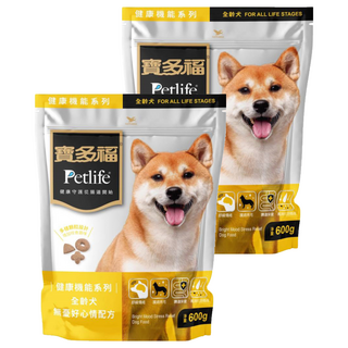 Petlife寶多福 健康機能系列 全齡犬 無憂好心情配方 600g, 雞肉, 2包