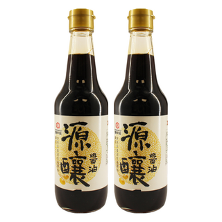 KIKKOMAN 龜甲萬 源釀醬油 使用非基因改造大豆 簡單配方 不添加甜味劑、防腐劑、焦糖色素, 500ml, 2瓶